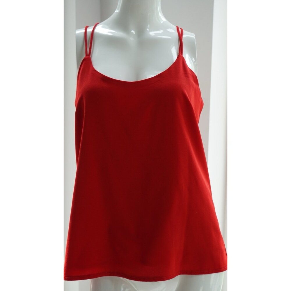 The Limited shirt women small tank top blouse red liner criss cross straps